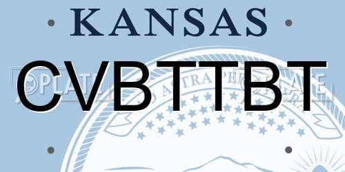 CVBTTBT Kansas License Plate