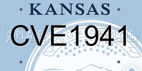 CVE1941 Kansas License Plate