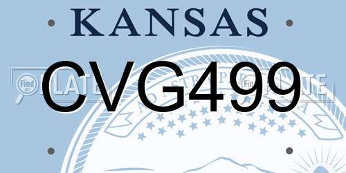 CVG499 Kansas License Plate