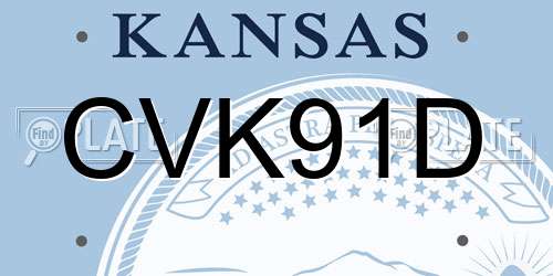 CVK91D Kansas License Plate