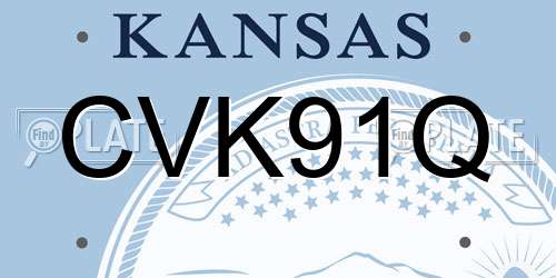 CVK91Q Kansas License Plate