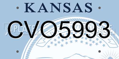 CVO5993 Kansas License Plate