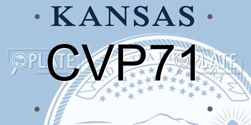 CVP71 Kansas License Plate