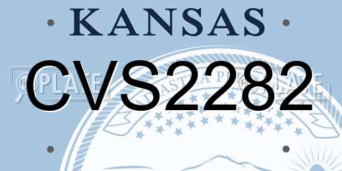 CVS2282 Kansas License Plate