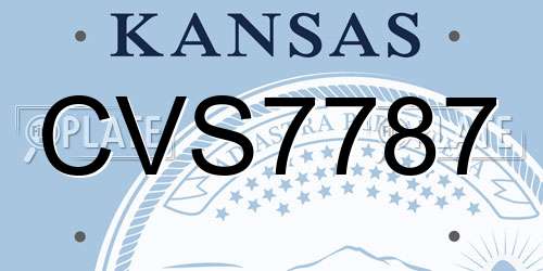 CVS7787 Kansas License Plate