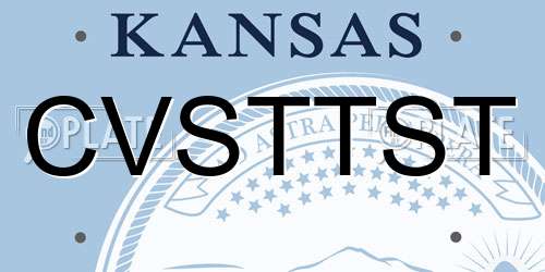 CVSTTST Kansas License Plate
