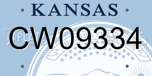 CW09334 Kansas License Plate