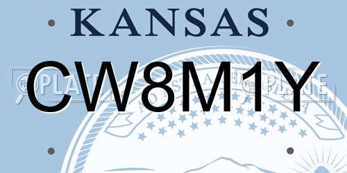 CW8M1Y Kansas License Plate