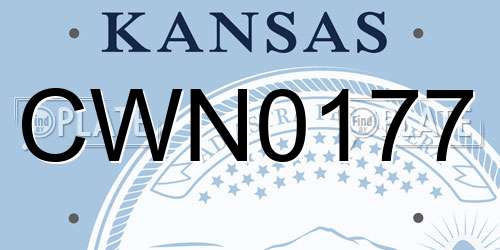 CWN0177 Kansas License Plate