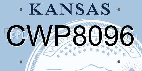 CWP8096 Kansas License Plate