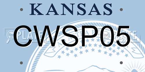 CWSP05 Kansas License Plate