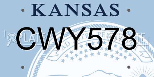 CWY578 Kansas License Plate