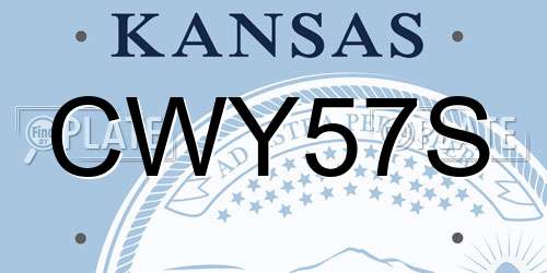CWY57S Kansas License Plate