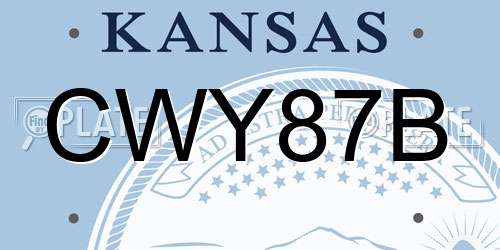 CWY87B Kansas License Plate