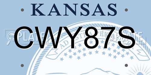 CWY87S Kansas License Plate