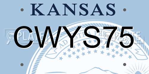 CWYS75 Kansas License Plate