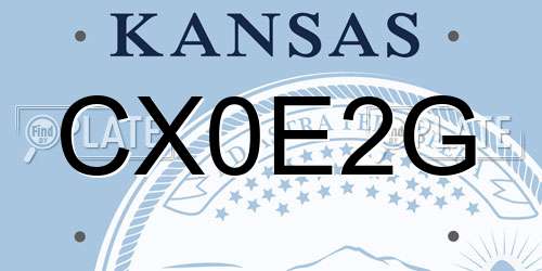 CX0E2G Kansas License Plate