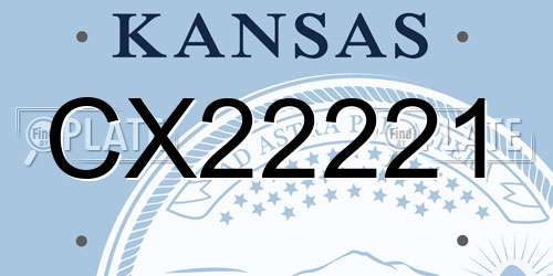 CX22221 Kansas License Plate