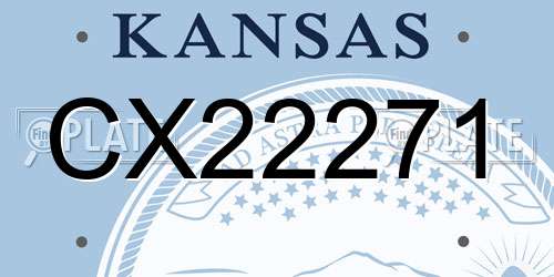 CX22271 Kansas License Plate