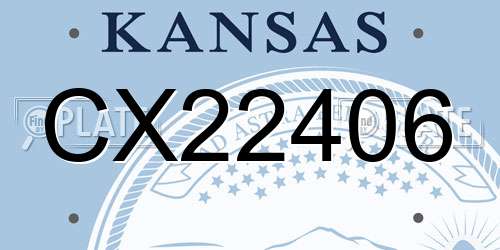 CX22406 Kansas License Plate