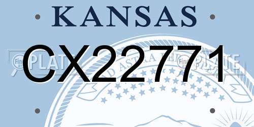 CX22771 Kansas License Plate