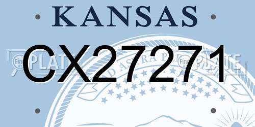 CX27271 Kansas License Plate