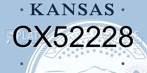 CX52228 Kansas License Plate