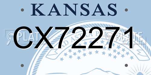CX72271 Kansas License Plate