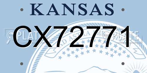 CX72771 Kansas License Plate