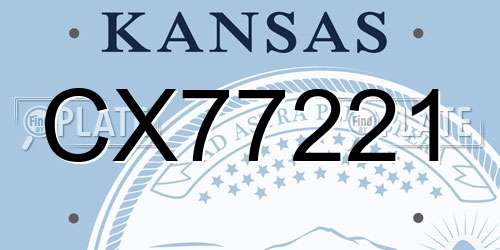 CX77221 Kansas License Plate
