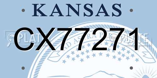 CX77271 Kansas License Plate
