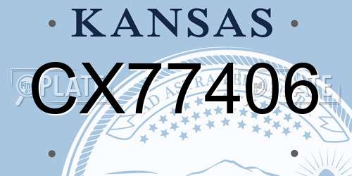 CX77406 Kansas License Plate