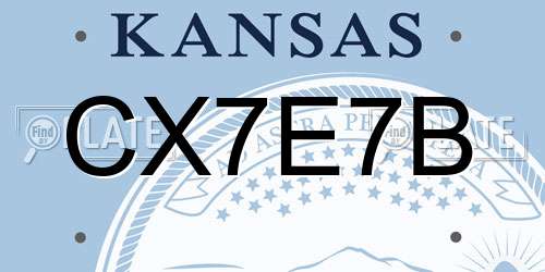CX7E7B Kansas License Plate