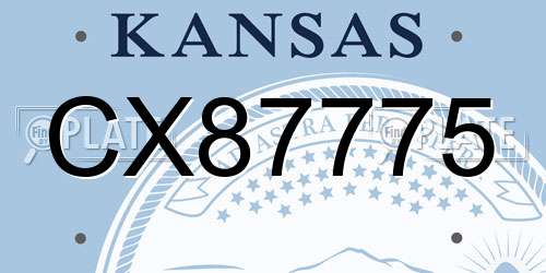 CX87775 Kansas License Plate