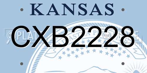 CXB2228 Kansas License Plate