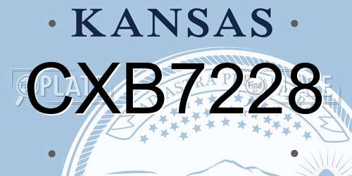 CXB7228 Kansas License Plate