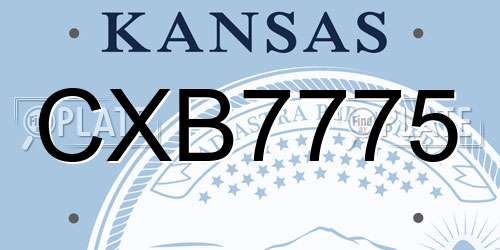 CXB7775 Kansas License Plate