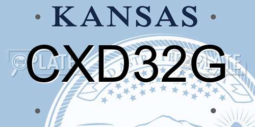 CXD32G Kansas License Plate