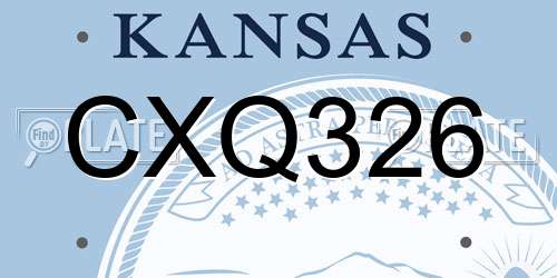 CXQ326 Kansas License Plate