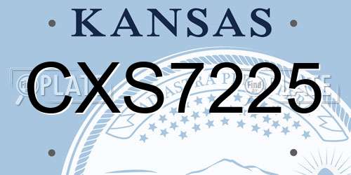 CXS7225 Kansas License Plate
