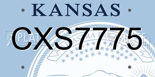 CXS7775 Kansas License Plate