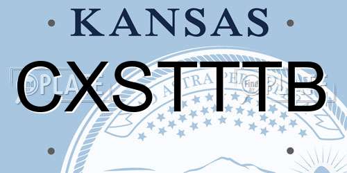 CXSTTTB Kansas License Plate