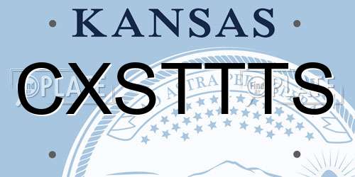 CXSTTTS Kansas License Plate