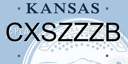 CXSZZZB Kansas License Plate