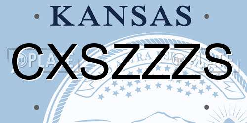 CXSZZZS Kansas License Plate