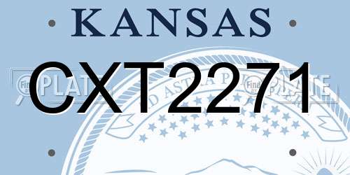 CXT2271 Kansas License Plate