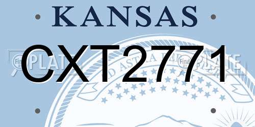 CXT2771 Kansas License Plate