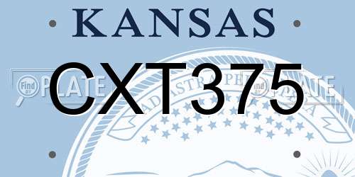 CXT375 Kansas License Plate