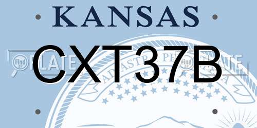 CXT37B Kansas License Plate