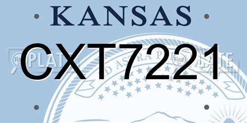 CXT7221 Kansas License Plate